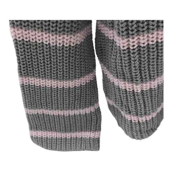 Caslon Womens Medium Sweater Gray Pink Stripe Mock Neck Chunky Knit NWT - Picture 4 of 16